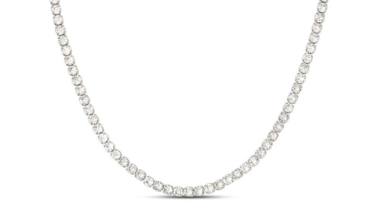 Collana Girocollo Donna In Acciaio Inox Con Perline, Catena Regolabile 40-46 Cm, Larghezza 4 Mm, Lucidata A Specchio