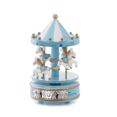 Giostrina Carillon Thilia Argenti Baby Celeste Con Cavallucci In Acrilico E Argento 2 - Verre Gioielli Giostrina Carillon Thilia Argenti Baby Celeste Con Cavallucci In Acrilico E Argento