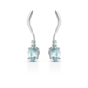 Orecchini Pendenti Donna PG Gioielli In Oro Bianco 18 Kt Con Diamanti 0.02 Ct E Acquamarina 0.80 Ct