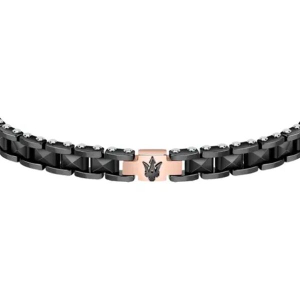 Bracciale Uomo Maserati In Acciaio Bicolore E Ceramica Nera 1 Verre Gioielli - l'istituzione del gioiello