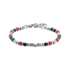 Bracciale Bambino Luca Barra In Acciaio Con Pietre Multicolor 1 - Verre Gioielli Bracciale Bambino Luca Barra In Acciaio Con Pietre Multicolor