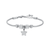 Bracciale Bimba Luca Barra In Acciaio Con Cristalli Bianchi E Stella