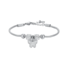 Bracciale Bimba Luca Barra In Acciaio Con Farfallina E Cristalli Bianchi