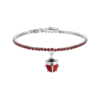 Bracciale Bimba Tennis Luca Barra Con Cristalli Rossi E Coccinella
