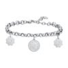 Bracciale Donna Luca Barra In Acciaio Con Quadrifogli E Cristalli Bianchi 2 - Verre Gioielli Bracciale Donna Luca Barra In Acciaio Con Quadrifogli E Cristalli Bianchi