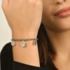 Bracciale Donna Luca Barra In Acciaio Con Quadrifogli E Cristalli Bianchi 2 Verre Gioielli - l'istituzione del gioiello