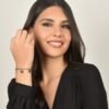 Bracciale Donna Luca Barra In Acciaio Con Quadrifogli E Cristalli Bianchi 1 Verre Gioielli - l'istituzione del gioiello