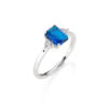 Anello Donna Amen In Argento 925 Con Zirconi Bianchi E Blu 1 - Verre Gioielli Anello Donna Amen In Argento 925 Con Zirconi Bianchi E Blu
