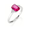 Anello Donna Amen In Argento 925 Con Zirconi Bianchi E Rosso