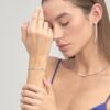 Bracciale Donna In Acciaio Con Cubic Zirconia Bianchi E Lucchetto 2 Verre Gioielli - l'istituzione del gioiello