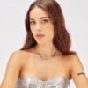 Collana Donna Brosway Desideri In Acciaio Dorato Snake E Cubic Zirconia Bianchi 2 Verre Gioielli - l'istituzione del gioiello
