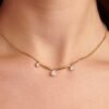 Collana Donna Brosway Affinity In Acciaio Dorato E Cubic Zirconia Bianchi Pendenti 1 Verre Gioielli - l'istituzione del gioiello