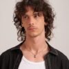 Collana Uomo Brosway Con Pvd Nero E Reutenio Con Piastra E Cristallo Nero 3 Verre Gioielli - l'istituzione del gioiello