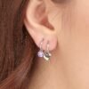 Mono Orecchino Donna Brosway A Cerchio In Acciaio E Cubic Zirconia Viola 1 Verre Gioielli - l'istituzione del gioiello