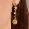 Orecchini Donna Chakra Brosway In Acciaio Dorato Con Pendenti E Cristalli Bianchi 1 Verre Gioielli - l'istituzione del gioiello