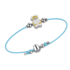 Bracciale Bambino Nanan Con Cordino Celeste E Orsetto In Argento 925 Smaltato