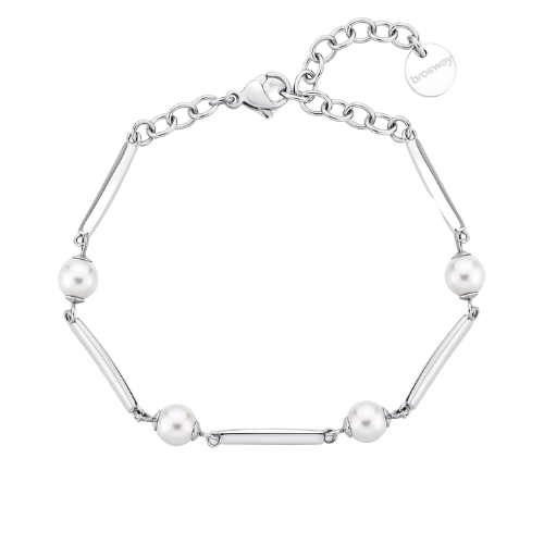 Bracciale Donna Brosway Affinity In Acciaio E Perle Bianche 3 - Verre Gioielli Bracciale Donna Brosway Affinity In Acciaio E Perle Bianche
