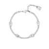 Bracciale Donna In Acciaio Con Cubic Zirconia Bianchi E Lucchetto