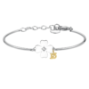 Bracciale Semi Rigido Donna Chakra Brosway In Acciaio Con Quadrifoglio E Cristallo Bianco