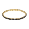 Bracciale Tennis Uomo Brosway In Acciaio Placcato Oro 14 Kt Giallo E Cubic Zirconia Neri 2 - Verre Gioielli Bracciale Tennis Uomo Brosway In Acciaio Placcato Oro 14 Kt Giallo E Cubic Zirconia Neri