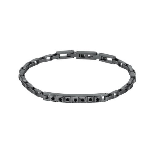 Bracciale Uomo Brosway Con Pvd Nero E Reutenio Con Cristalli Neri 3 - Verre Gioielli Bracciale Uomo Brosway Con Pvd Nero E Reutenio Con Cristalli Neri