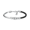 Bracciale Uomo Brosway In Pelle Nera E Acciaio