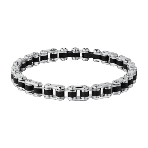 Bracciale Uomo Brosway Semirigido In Acciaio Silver Con Pvd Nero
