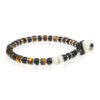 Bracciale Uomo Gerba In Ceramica Marrone E Pietre Nere Con Argento 925 2 - Verre Gioielli Bracciale Uomo Gerba In Ceramica Marrone E Pietre Nere Con Argento 925