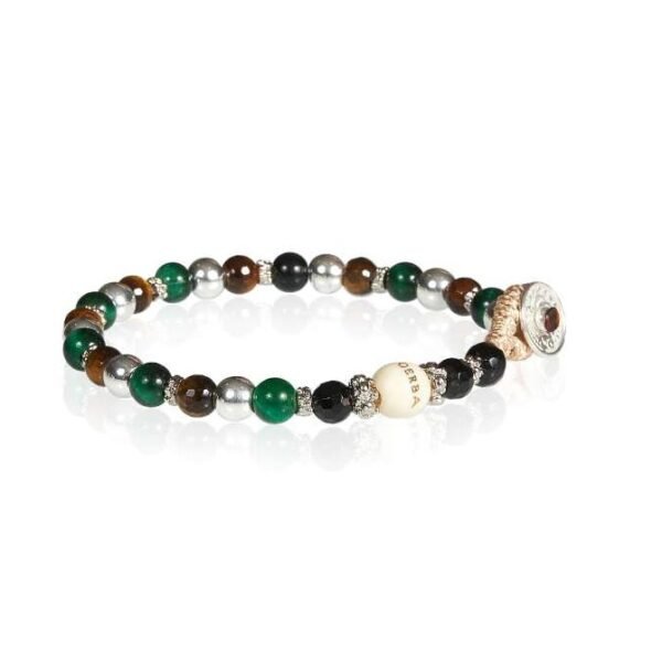 Bracciale Uomo Gerba Lab Con Occhio Di Tigre E Onice Nera Con Ematite E Argento 925