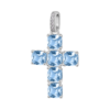 Charm Brosway In Argento 925 A Croce Con Cubic Zirconia Turchesi Fancy 1 - Verre Gioielli Charm Brosway In Argento 925 A Croce Con Cubic Zirconia Turchesi Fancy