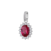 Charm Ovale Brosway In Argento 925 Con Cubic Zirconia Rosso E Bianchi Fancy