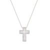 Collana Donna Amen In Argento 925 Con Doppia Croce E Zirconi Bianchi