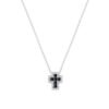 Collana Donna Amen In Argento 925 Con Doppia Croce Mini E Zirconi Bianchi E Neri 2 - Verre Gioielli Collana Donna Amen In Argento 925 Con Doppia Croce E Zirconi Bianchi E Neri