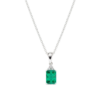 Collana Donna Amen In Argento 925 Con Zircone Verde Pendente E Zirconi Bianchi