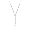 Collana Donna Amen Rosario In Argento 925 Con Zirconi Bianchi 1 - Verre Gioielli Collana Donna Amen Rosario In Argento 925 Con Zirconi Bianchi