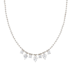 Collana Donna Amen Rosario In Argento 925 Con Zirconi Bianchi Pendenti