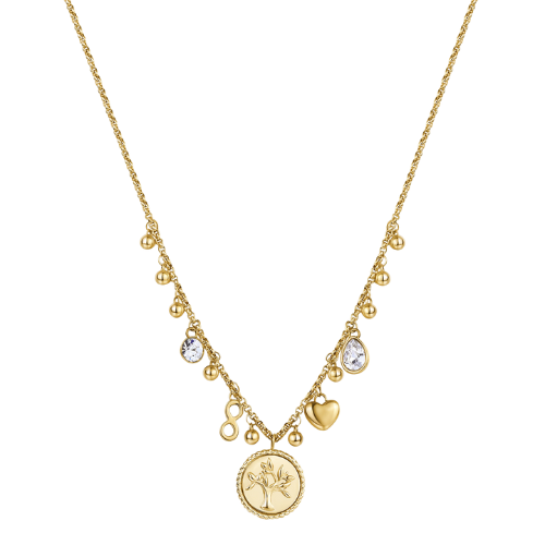 Collana Donna Chakra Brosway In Acciaio Dorato Con Albero Della Vita E Cristalli Pendenti 3 - Verre Gioielli Collana Donna Chakra Brosway In Acciaio Dorato Con Albero Della Vita E Cristalli Pendenti