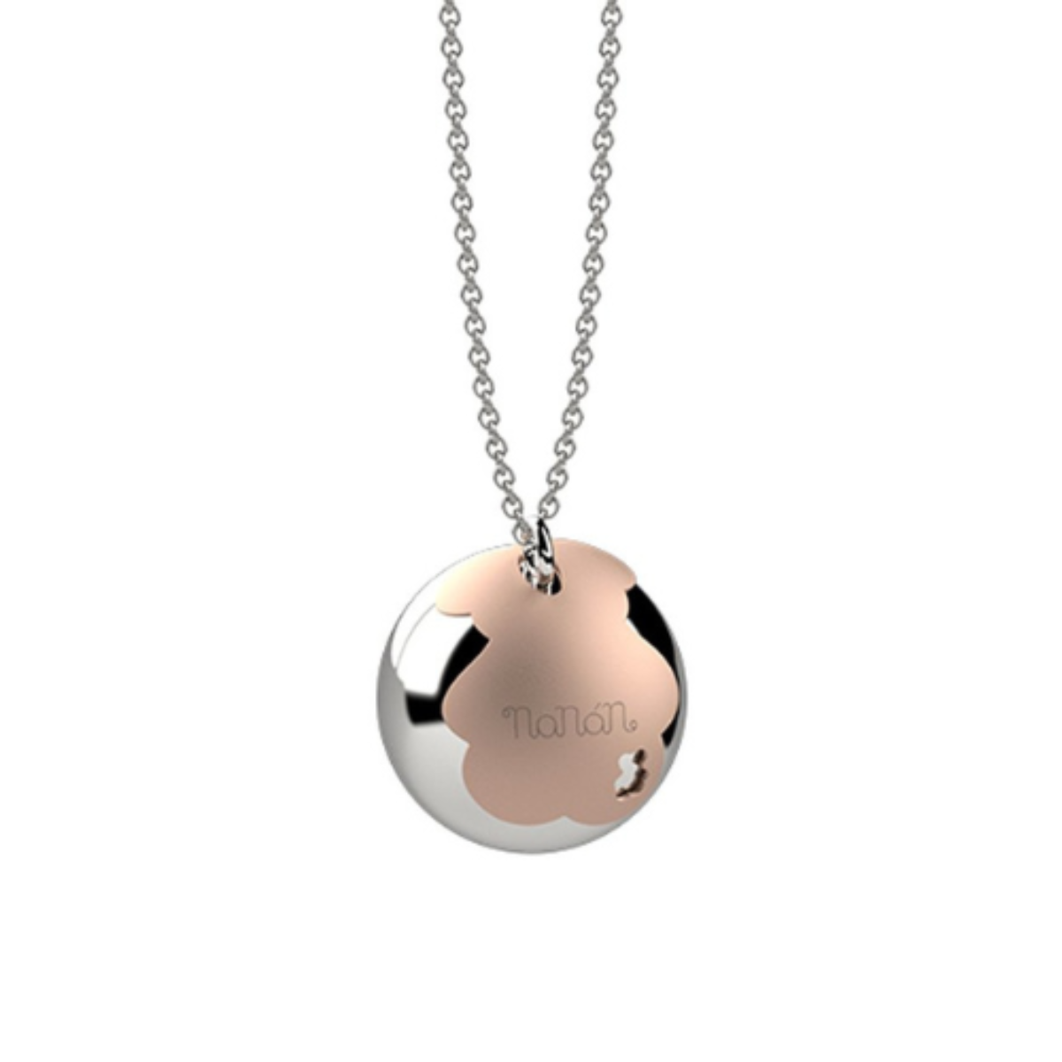 Collana Donna Chiama Angeli Nanan Con Boule E Orsetto Placcato Oro Rosa -  Verre Gioielli