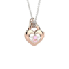 Collana Donna Chiama Angeli Nanan Con Cuore Lucchetto In Argento 925 Rosato Con Orsetto Rosa