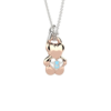 Collana Donna Chiama Angeli Nanan Con Orsetto Lucchetto Rosato In Argento 925 Con Orsetto Celeste