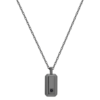 Collana Uomo Brosway Con Pvd Nero E Reutenio Con Piastra E Cristallo Nero