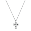 Collana Uomo Brosway In Acciaio Con Croce E Cristalli Neri