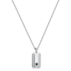 Collana Uomo Brosway In Acciaio Silver Con Piastra E Cristallo Nero