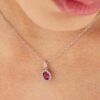 Charm Ovale Brosway In Argento 925 Con Cubic Zirconia Rosso E Bianchi Fancy 2 Verre Gioielli - l'istituzione del gioiello