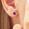 Orecchini Donna Brosway In Argento 925 Con Cubic Zirconia Rossi E Bianchi Fancy 2 Verre Gioielli - l'istituzione del gioiello