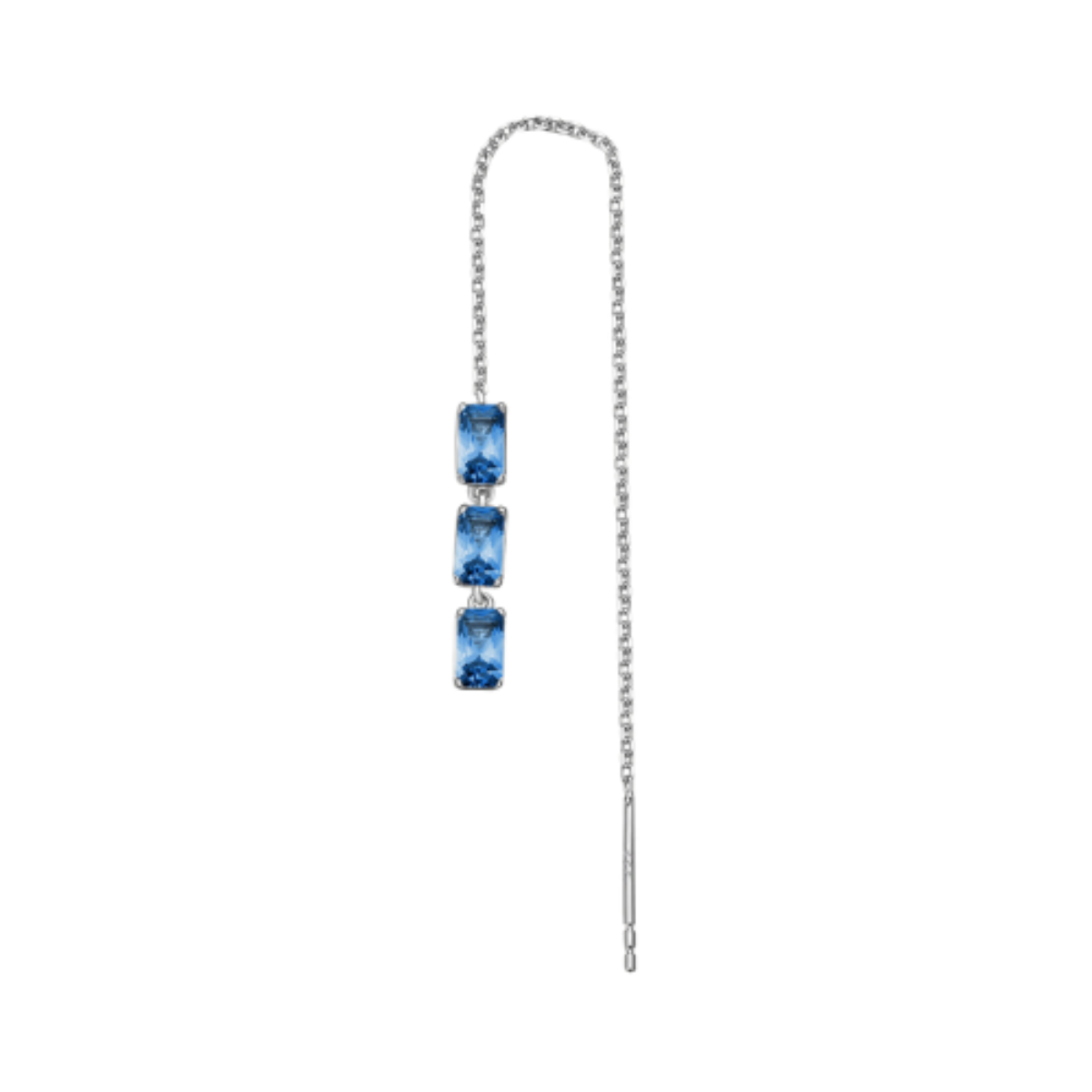 Orecchini A Borchia In Argento 925 Con Cristallo Swarovski – 10 Mm, Colore Blu Zaffiro, Semisferici Luminosi
