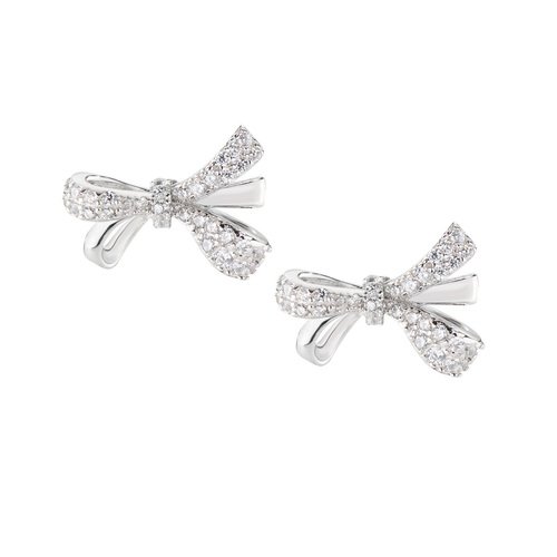 Orecchini Donna Amen In Argento 925 A Fiocco Con Zirconi Bianchi 3 - Verre Gioielli Orecchini Donna Amen In Argento 925 A Fiocco Con Zirconi Bianchi