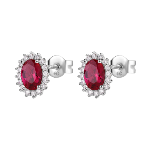 Orecchini Donna Brosway In Argento 925 Con Cubic Zirconia Rossi E Bianchi Fancy