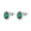 Orecchini Donna Brosway In Argento 925 Con Cubic Zirconia Verdi E Bianchi Fancy