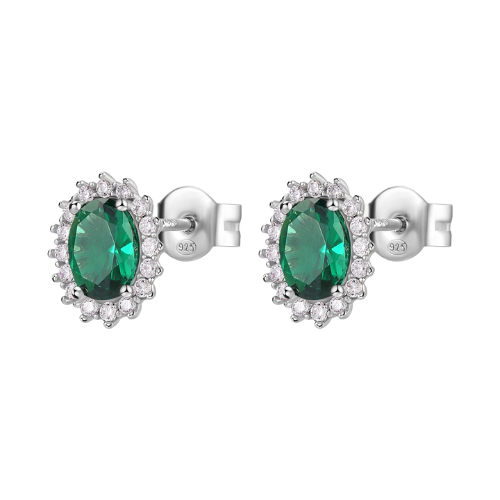 Orecchini Donna Brosway In Argento 925 Con Cubic Zirconia Verdi E Bianchi Fancy 3 - Verre Gioielli Orecchini Donna Brosway In Argento 925 Con Cubic Zirconia Verdi E Bianchi Fancy